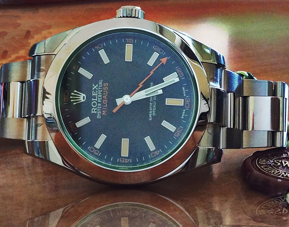 Rolex_Milgauss_116400GV Photo by Maria Adams, via Wikimedia Commons