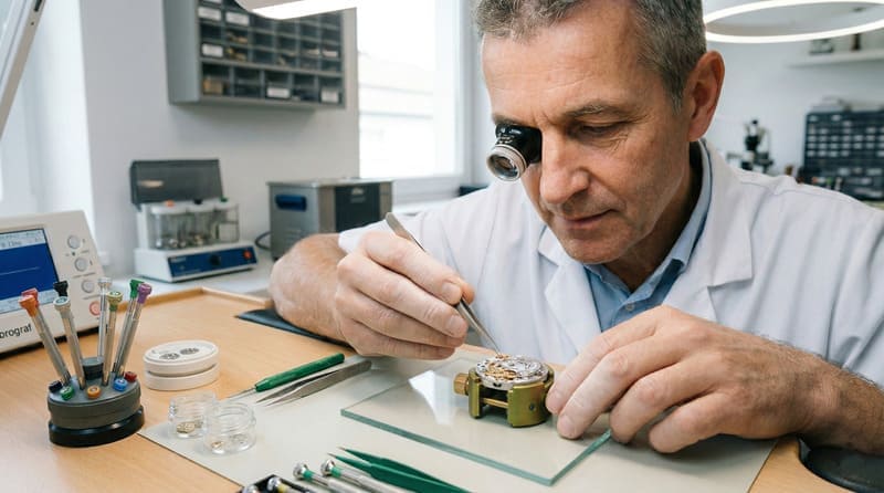 ロレックスと時計修理技師 AI画像