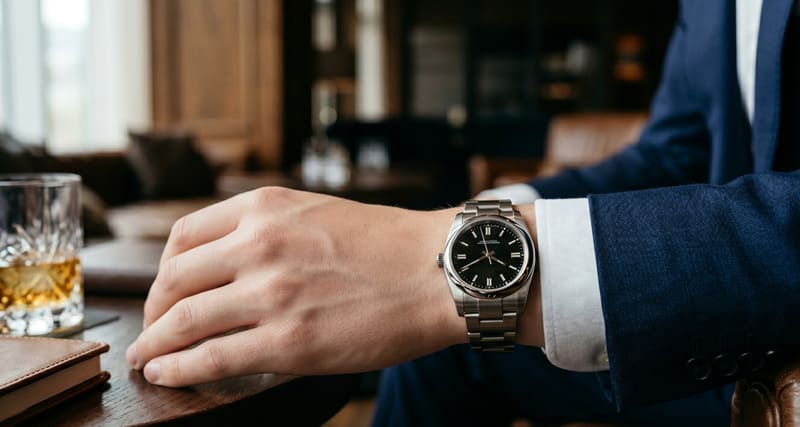 細腕のメンズと腕時計のイメージ
